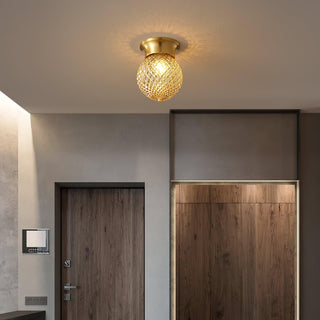 Reeded Globe Flush Ceiling Light Arkstarhome
