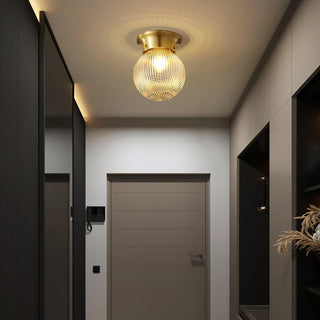 Reeded Globe Flush Ceiling Light Arkstarhome