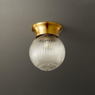 Reeded Globe Flush Ceiling Light Arkstarhome