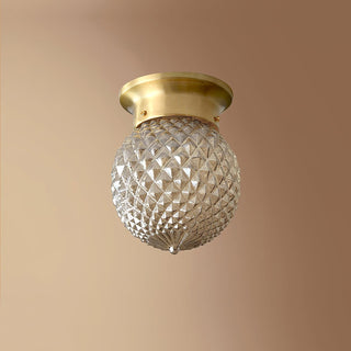 Reeded Globe Flush Ceiling Light Arkstarhome