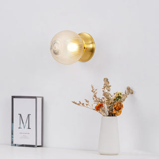 Reeded Globe Flush Ceiling Light Arkstarhome