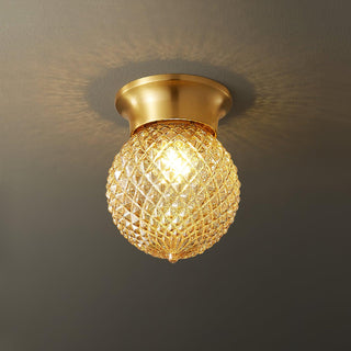 Reeded Globe Flush Ceiling Light Arkstarhome