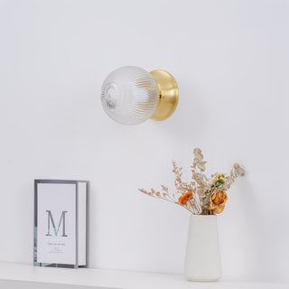 Reeded Globe Flush Ceiling Light Arkstarhome