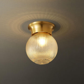 Reeded Globe Flush Ceiling Light Arkstarhome