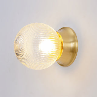 Reeded Globe Flush Ceiling Light Arkstarhome