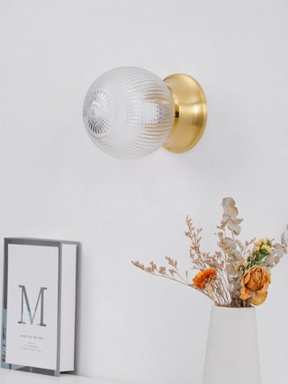 Reeded Globe Flush Ceiling Light Arkstarhome