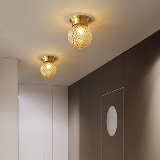 Reeded Globe Flush Ceiling Light Arkstarhome