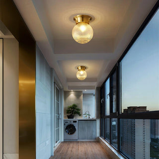 Reeded Globe Flush Ceiling Light Arkstarhome