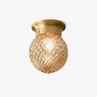 Reeded Globe Flush Ceiling Light Arkstarhome