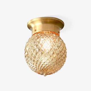 Reeded Globe Flush Ceiling Light Arkstarhome