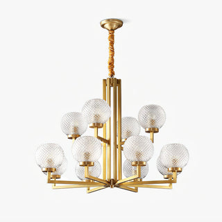 Ribbed Glass Brass Chandelier Arkstarhome