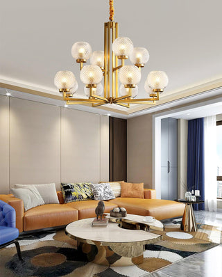 Ribbed Glass Brass Chandelier Arkstarhome