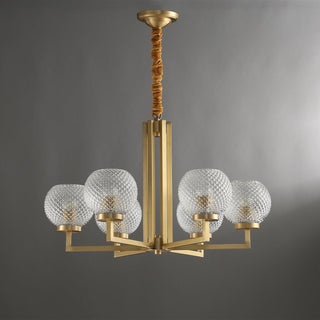 Ribbed Glass Brass Chandelier Arkstarhome