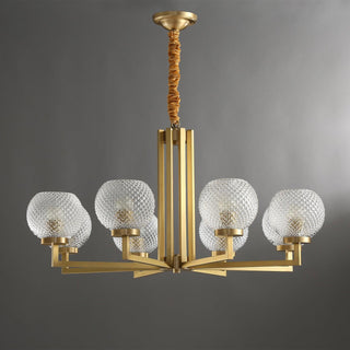 Ribbed Glass Brass Chandelier Arkstarhome