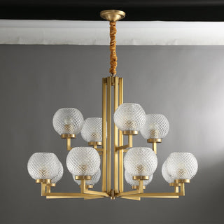 Ribbed Glass Brass Chandelier Arkstarhome