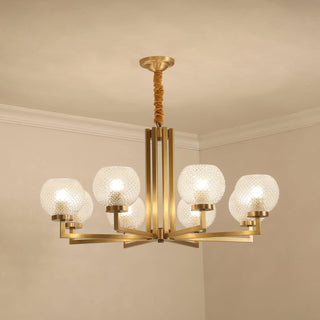 Ribbed Glass Brass Chandelier Arkstarhome