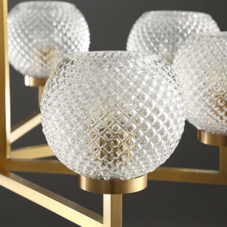 Ribbed Glass Brass Chandelier Arkstarhome
