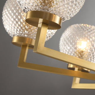Ribbed Glass Brass Chandelier Arkstarhome