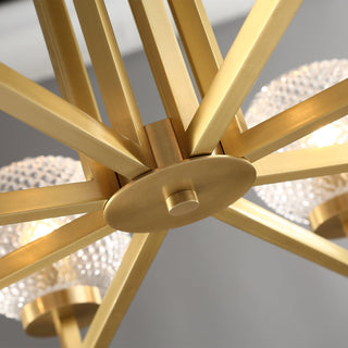 Ribbed Glass Brass Chandelier Arkstarhome