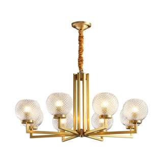 Ribbed Glass Brass Chandelier Arkstarhome