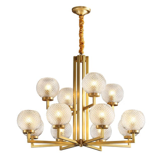 Ribbed Glass Brass Chandelier Arkstarhome