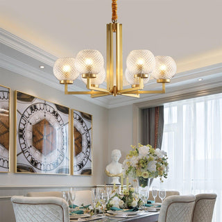 Ribbed Glass Brass Chandelier Arkstarhome