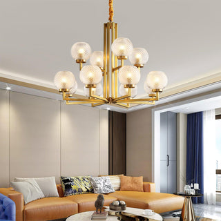 Ribbed Glass Brass Chandelier Arkstarhome