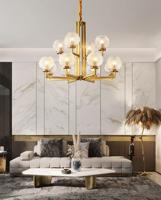 Ribbed Glass Brass Chandelier Arkstarhome