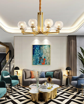 Ribbed Glass Brass Chandelier Arkstarhome