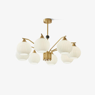 Ribbed Glass Gold Chandelier Arkstarhome