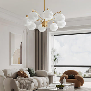 Ribbed Glass Gold Chandelier Arkstarhome