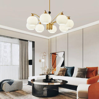 Ribbed Glass Gold Chandelier Arkstarhome