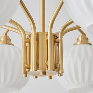 Ribbed Glass Gold Chandelier Arkstarhome