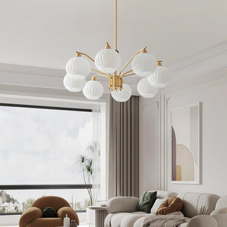 Ribbed Glass Gold Chandelier Arkstarhome