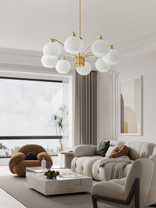 Ribbed Glass Gold Chandelier Arkstarhome