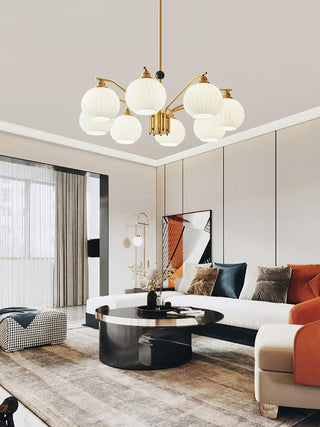 Ribbed Glass Gold Chandelier Arkstarhome