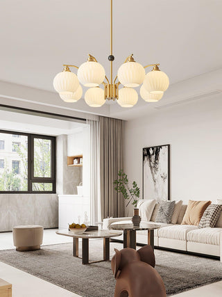 Ribbed Glass Gold Chandelier Arkstarhome