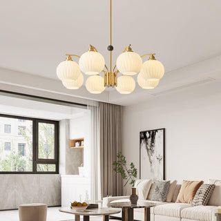 Ribbed Glass Gold Chandelier Arkstarhome