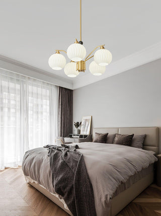 Ribbed Glass Gold Chandelier Arkstarhome