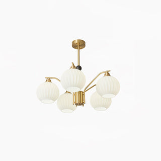 Ribbed Glass Gold Chandelier Arkstarhome
