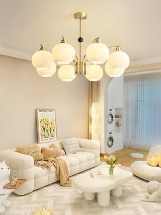 Ribbed Glass Gold Chandelier Arkstarhome