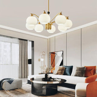 Ribbed Glass Gold Chandelier Arkstarhome