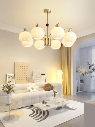 Ribbed Glass Gold Chandelier Arkstarhome