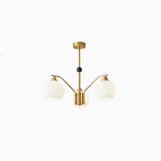 Ribbed Glass Gold Chandelier Arkstarhome