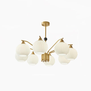 Ribbed Glass Gold Chandelier Arkstarhome