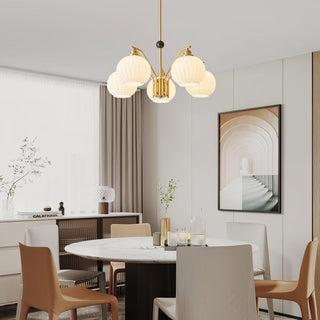 Ribbed Glass Gold Chandelier Arkstarhome