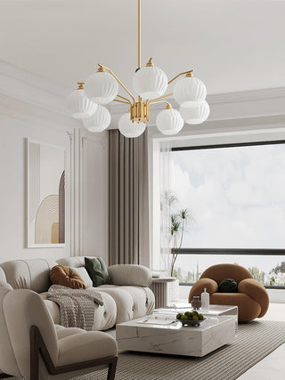 Ribbed Glass Gold Chandelier Arkstarhome