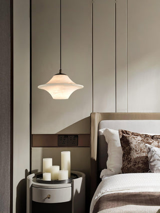 Saucer Alabaster Pendant Light Arkstarhome