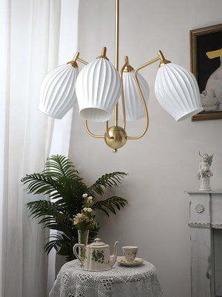 Ceramic Ribbed Chandelier Arkstarhome