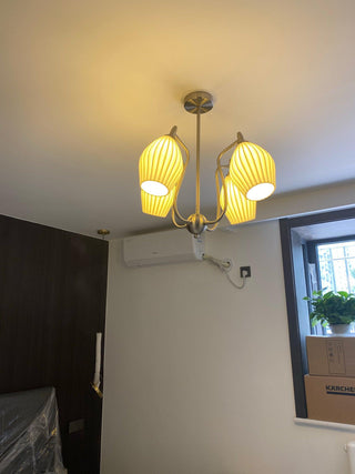 Ceramic Ribbed Chandelier Arkstarhome